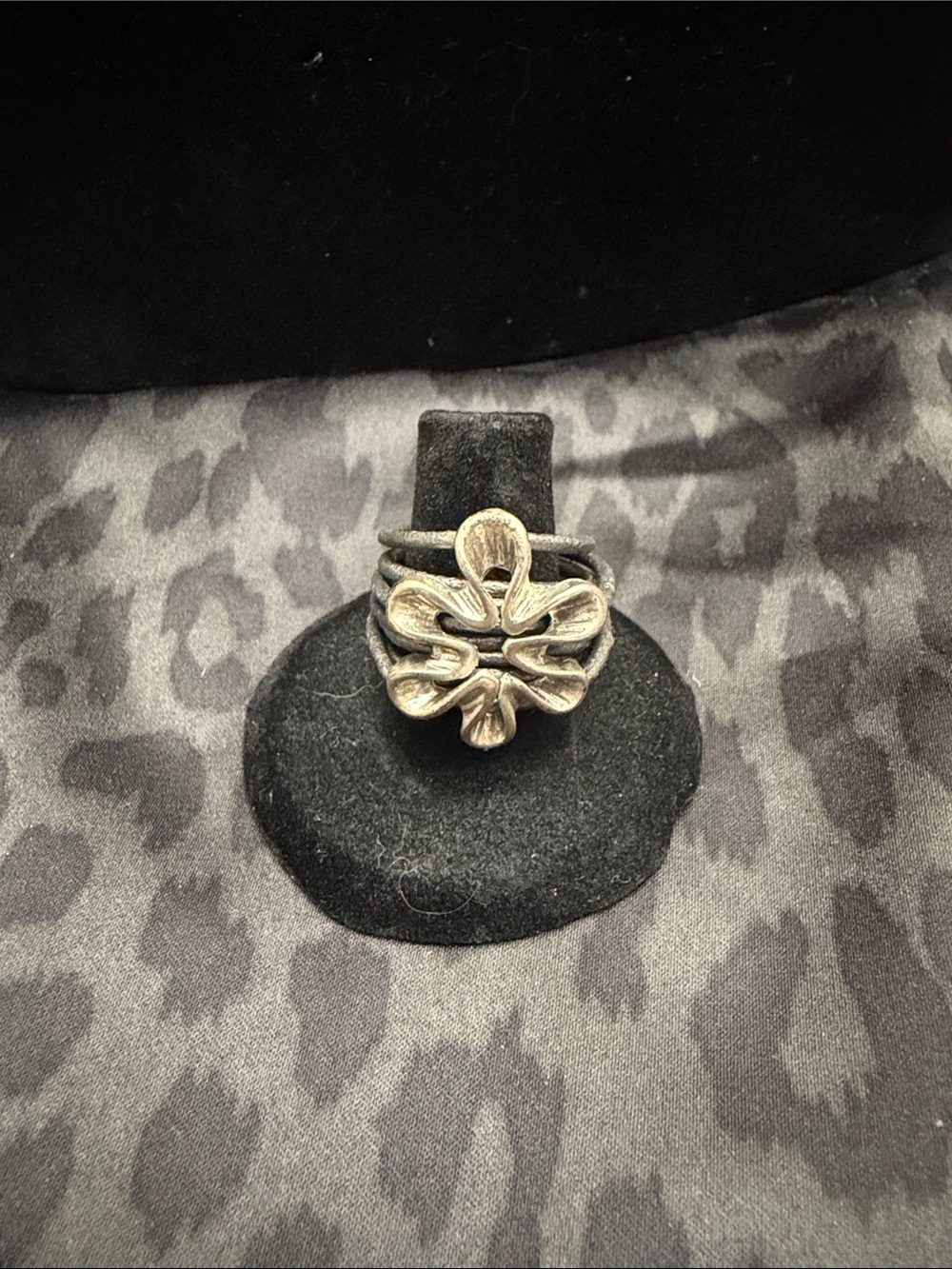 Silver Flower Statement Ring